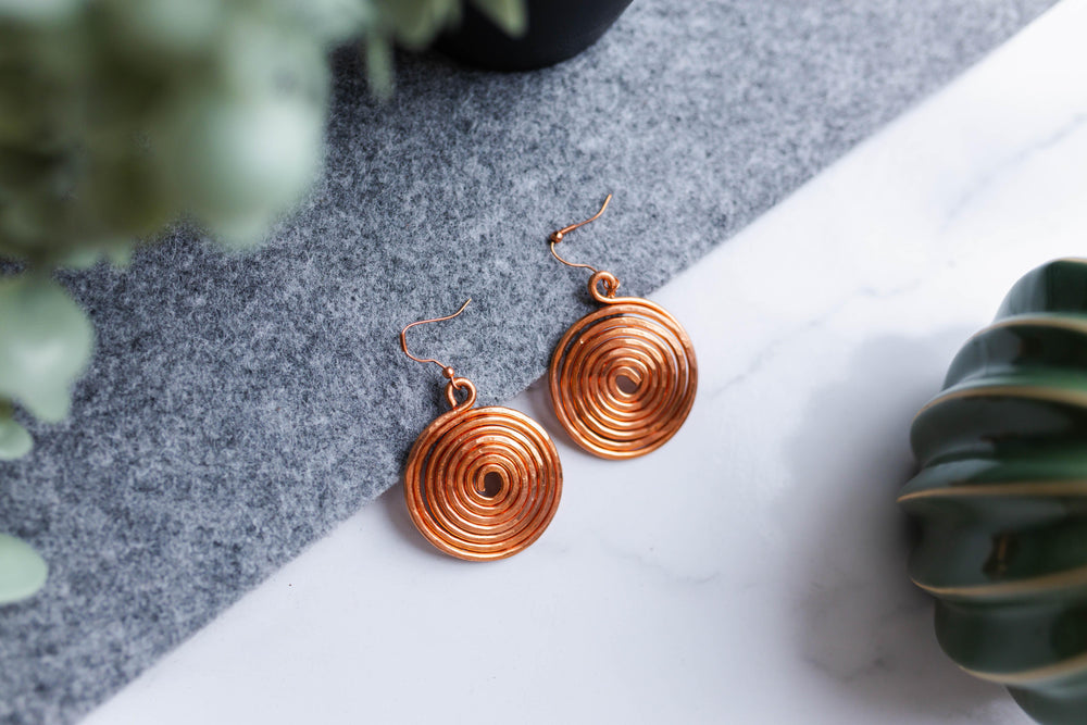 Spiral Copper Earring