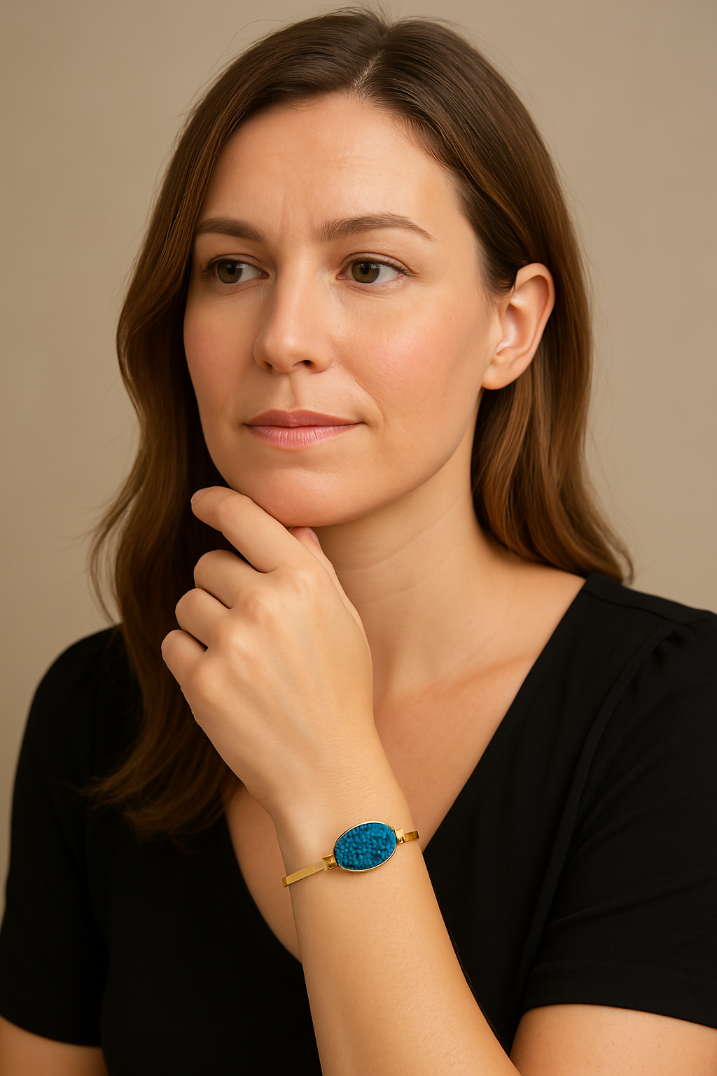 
                  
                    Druzy Brass Gold Plated Bracelet
                  
                