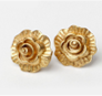Gold Finished Rose Studs Earrings