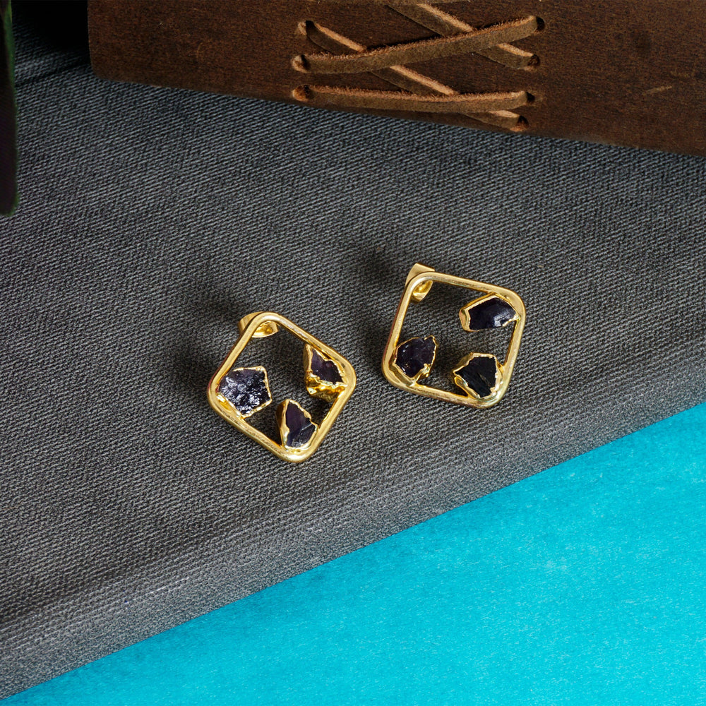 
                  
                    Brass Amethyst Earrings - copperdirect
                  
                