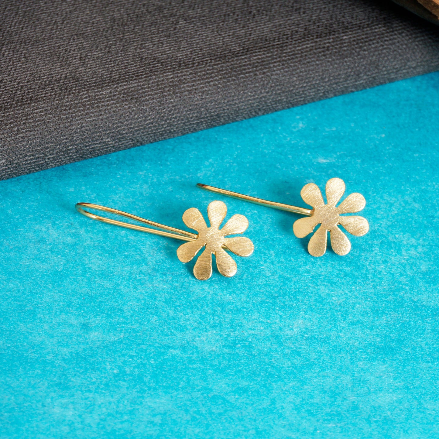 
                  
                    Flower Drop Brass Earrings - copperdirect
                  
                