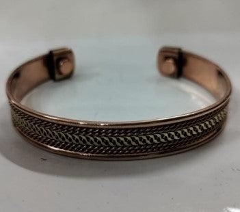 Golden Stripes / Magnetic / Copper Bracelet - copperdirect