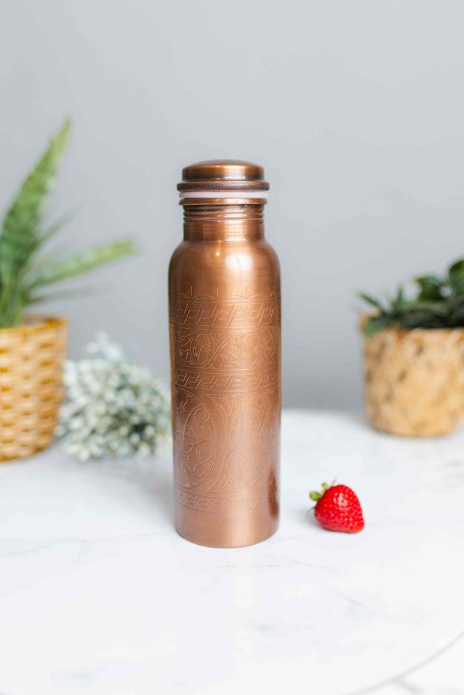 Pure Copper Brown Art Bottle - copperdirect