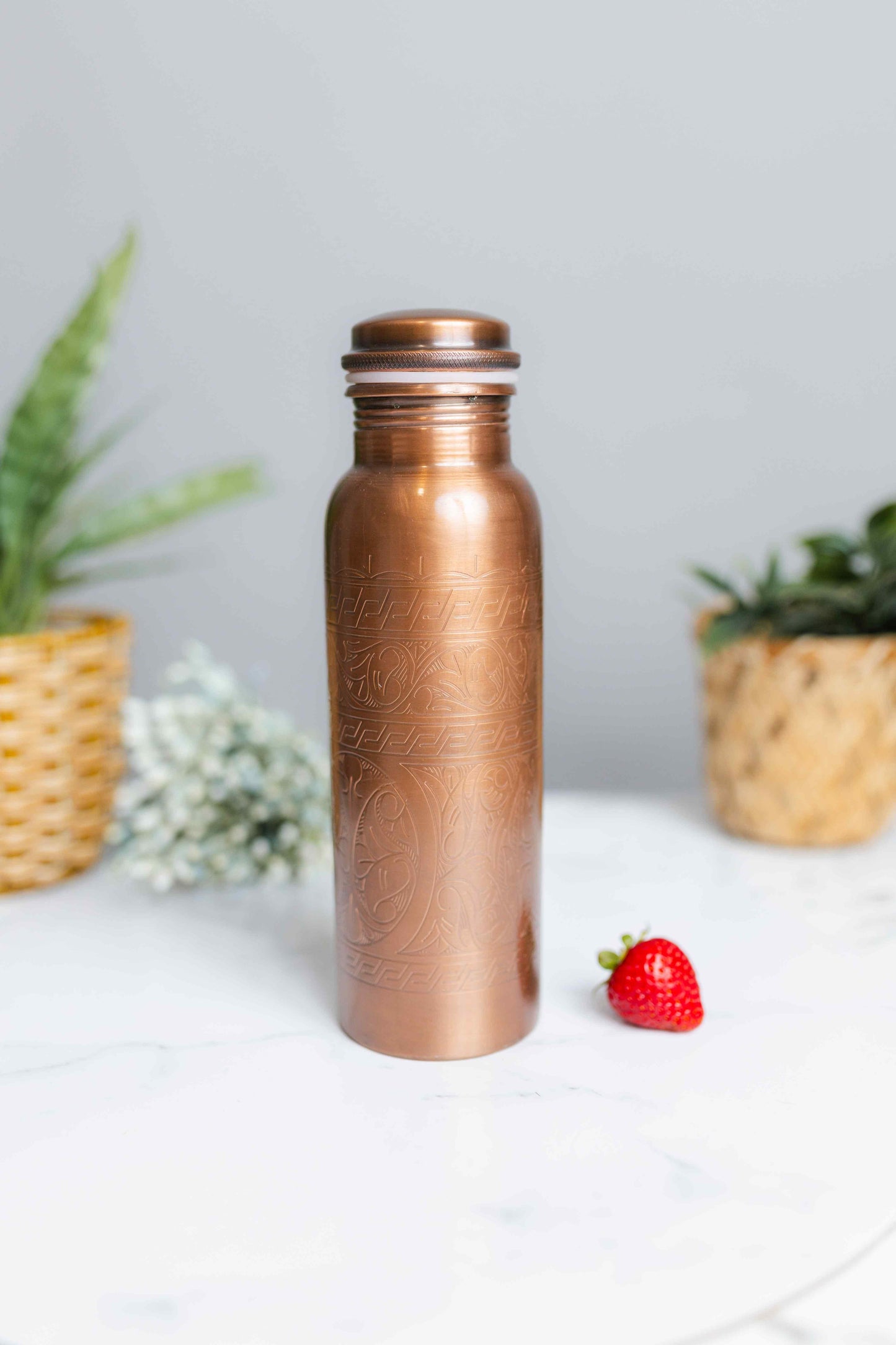 Pure Copper Brown Art Bottle - copperdirect