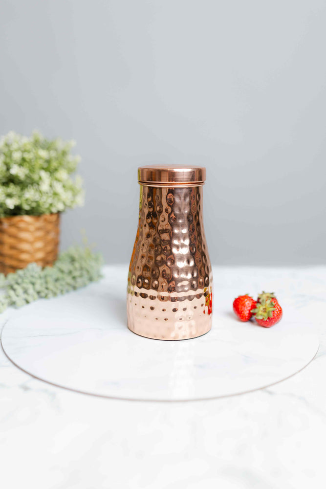 Pure Copper Hammered Water Flask - copperdirect