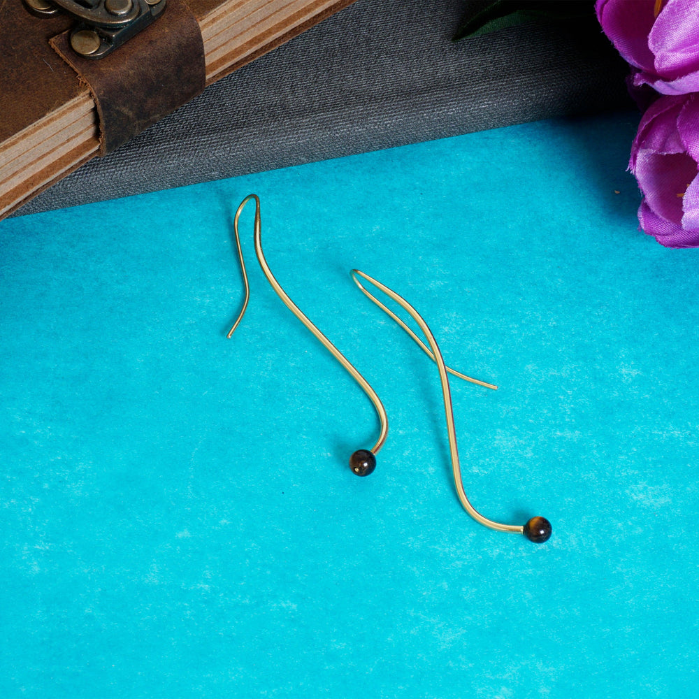 
                  
                    Sleek Pearl Drop Earrings - copperdirect
                  
                