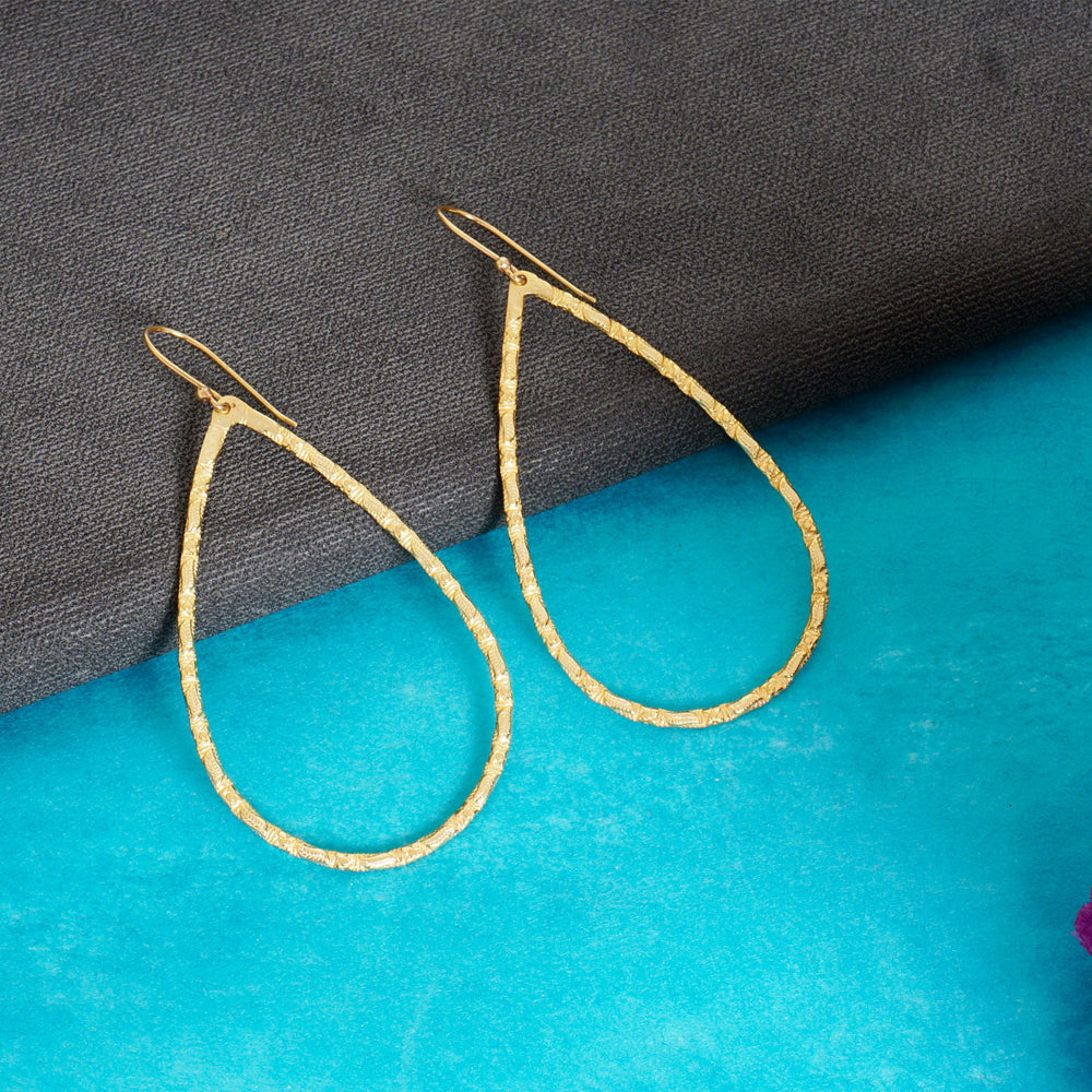Teardrop Hammered Earrings - copperdirect