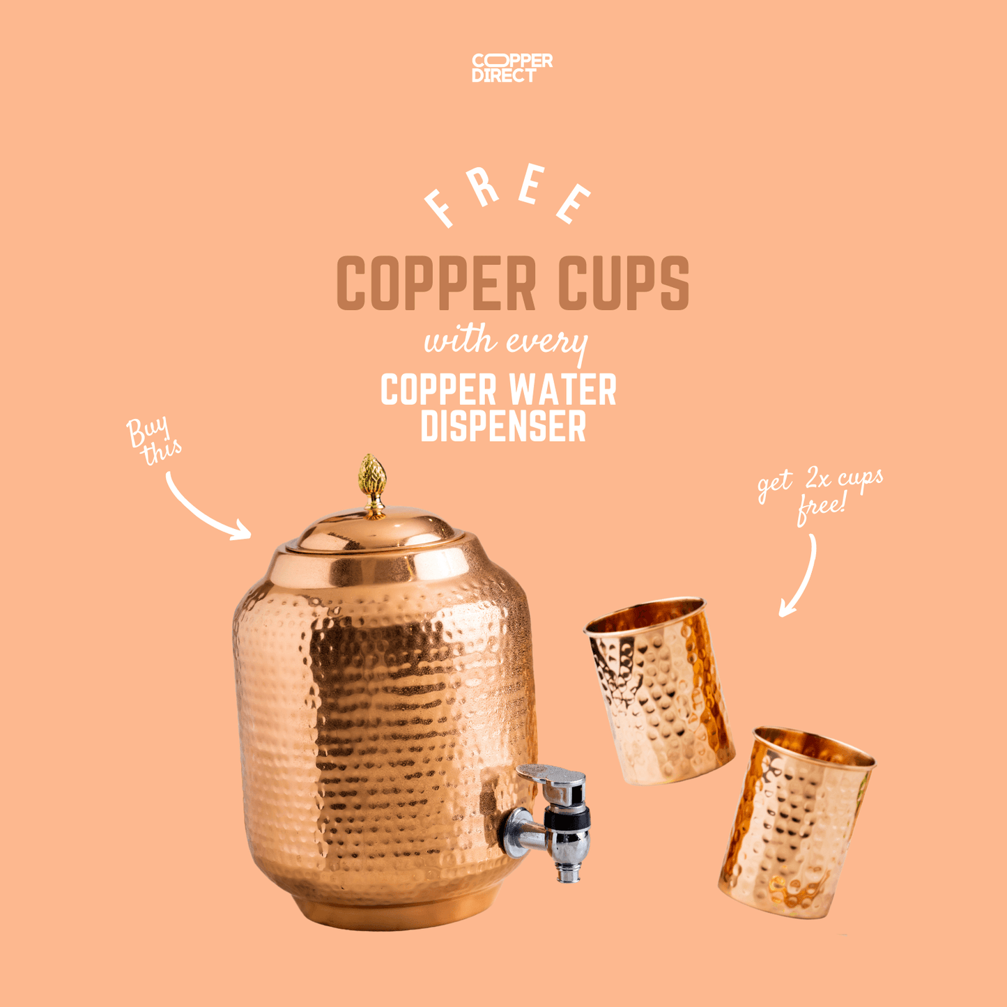 Copper Water Container / Dispenser - copperdirect